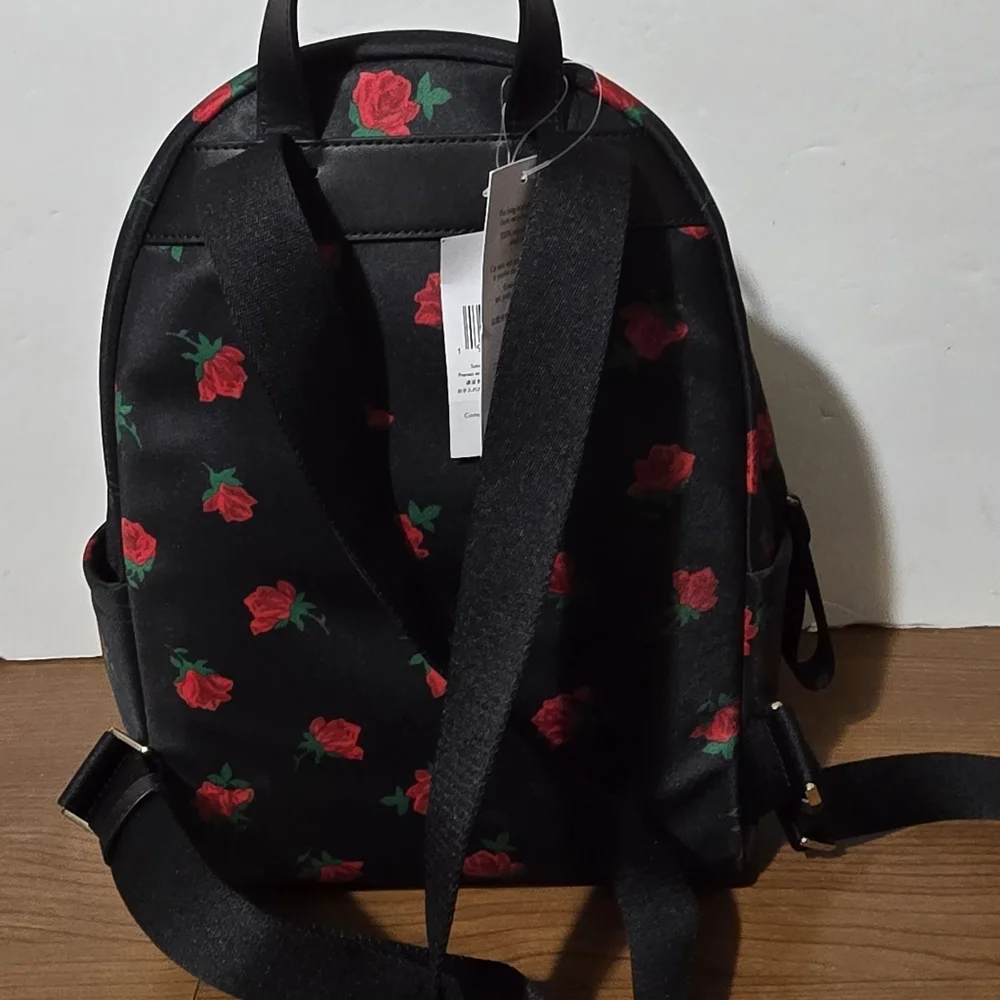 Kate Spade Floral Black and Red Backpack